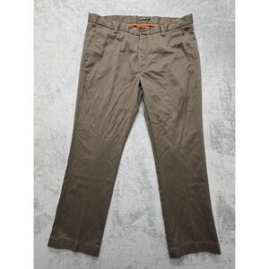 Dockers Chino Pants Men Measured 38x29 Brown Khaki D1 Slim Fit Flat Front Cotton